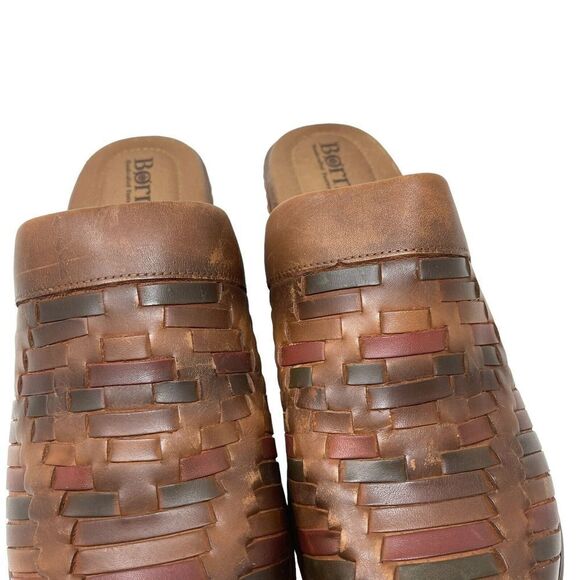 BORN Yucatan 10 / 42 Clog Slide Wedge Woven BrownLeather Comfort Shoes Womens - Picture 4 of 16